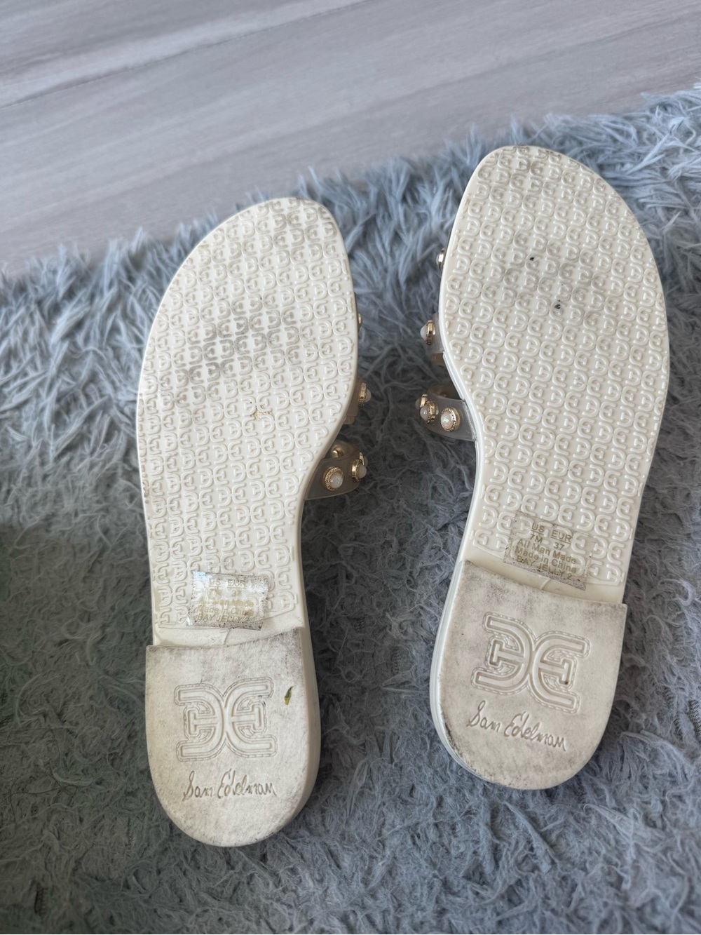 Sam Edelman Jelly Embellished Slide Sandals – Ivory – Size 7 - Picture 2 of 3